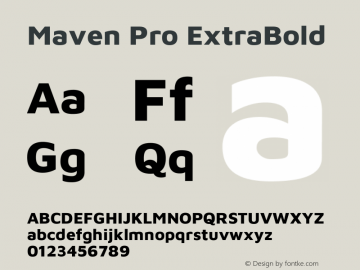 Maven Pro ExtraBold Version 2.100 Font Sample