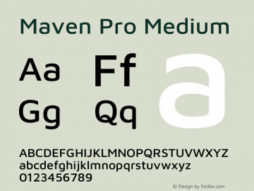 Maven Pro Medium Version 2.100 Font Sample