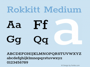 Rokkitt Medium Version 3.102; ttfautohint (v1.8.1.43-b0c9) Font Sample