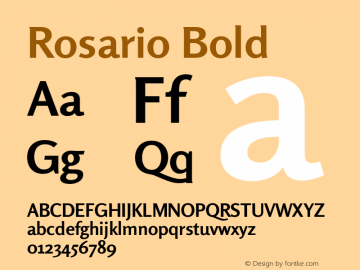 Rosario Bold Version 1.101; ttfautohint (v1.8.1.43-b0c9) Font Sample