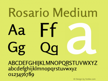 Rosario Medium Version 1.101; ttfautohint (v1.8.1.43-b0c9) Font Sample