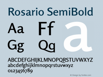 Rosario SemiBold Version 1.101; ttfautohint (v1.8.1.43-b0c9) Font Sample