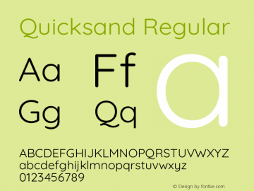 Quicksand Regular Version 3.004 Font Sample