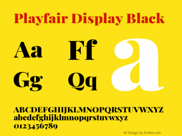 Playfair Display Black Version 1.200; ttfautohint (v1.8.2)图片样张