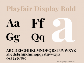 Playfair Display Bold Version 1.200; ttfautohint (v1.8.2) Font Sample