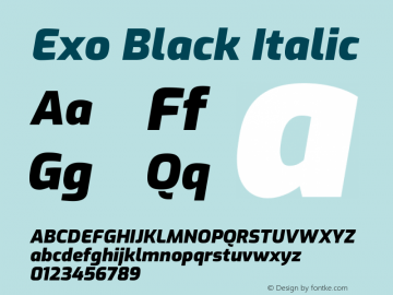 Exo Black Italic Version 2.000图片样张