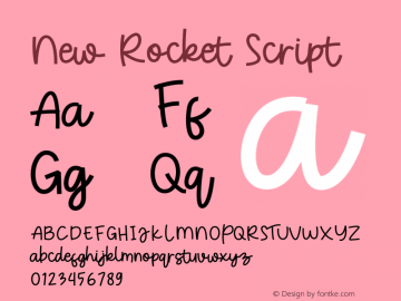 New Rocket Script Version 1.008;Fontself Maker 3.5.1 Font Sample