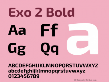Exo 2 Bold Version 2.000 Font Sample
