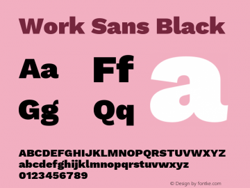 Work Sans Black Version 2.009; ttfautohint (v1.8.1.43-b0c9)图片样张