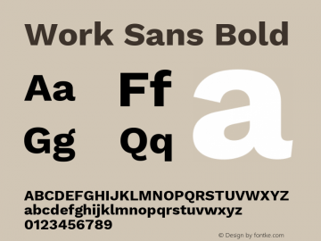 Work Sans Bold Version 2.009; ttfautohint (v1.8.1.43-b0c9)图片样张