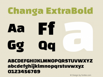 Changa ExtraBold Version 3.002; ttfautohint (v1.8.2) Font Sample