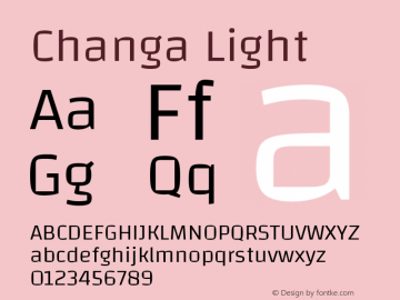 Changa Light Version 3.002; ttfautohint (v1.8.2) Font Sample