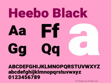 Heebo Black Version 3.001 Font Sample