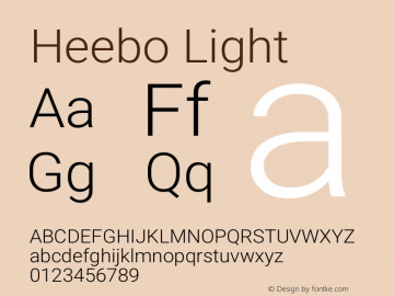 Heebo Light Version 3.001 Font Sample