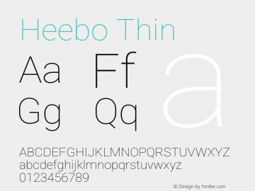 Heebo Thin Version 3.001 Font Sample
