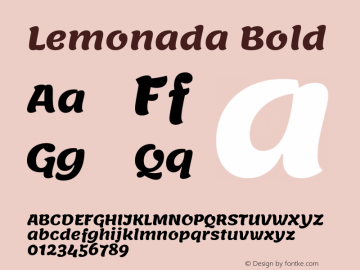 Lemonada Bold Version 4.004; ttfautohint (v1.8.2) Font Sample