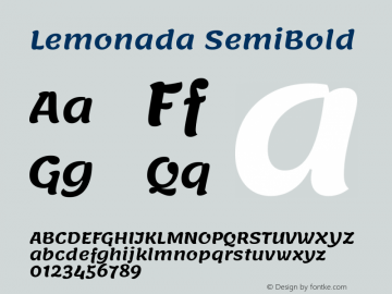 Lemonada SemiBold Version 4.004; ttfautohint (v1.8.2)图片样张