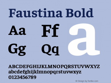 Faustina Bold Version 1.100; ttfautohint (v1.8.1.43-b0c9) Font Sample