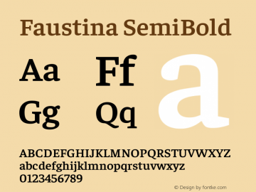 Faustina SemiBold Version 1.100; ttfautohint (v1.8.1.43-b0c9)图片样张