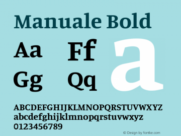 Manuale Bold Version 1.000; ttfautohint (v1.8.1.43-b0c9) Font Sample
