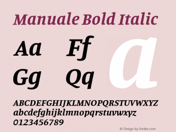 Manuale Bold Italic Version 1.000; ttfautohint (v1.8.1.43-b0c9) Font Sample