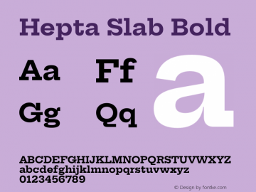 Hepta Slab Bold Version 1.100 Font Sample