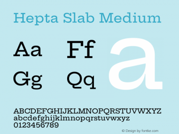 Hepta Slab Medium Version 1.100 Font Sample