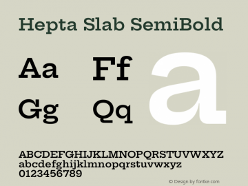 Hepta Slab SemiBold Version 1.100 Font Sample