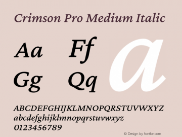 Crimson Pro Medium Italic Version 1.002图片样张