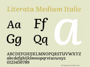 Literata Medium Italic Version 2.201 Font Sample