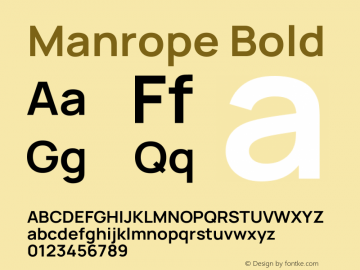 Manrope Bold Version 4.501 Font Sample