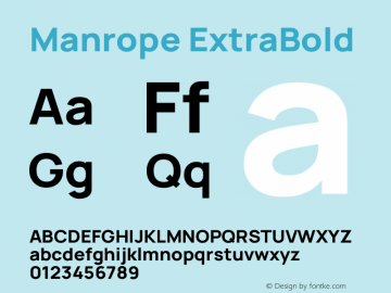 Manrope ExtraBold Version 4.501 Font Sample