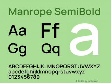 Manrope SemiBold Version 4.501 Font Sample