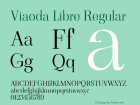 Viaoda Libre Regular Version 2.000 Font Sample