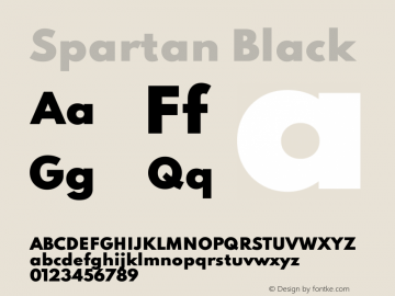 Spartan Black Version 1.003 Font Sample