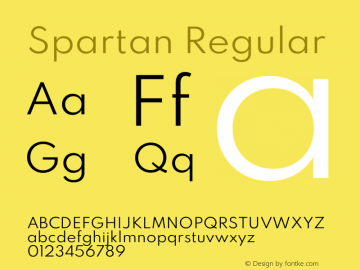 Spartan Regular Version 1.003 Font Sample