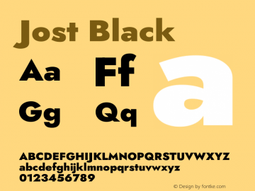 Jost Black Version 3.600 Font Sample
