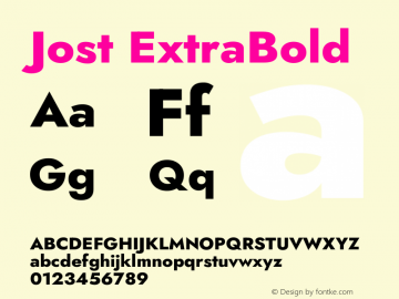 Jost ExtraBold Version 3.600图片样张