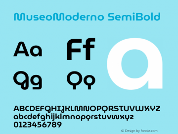 MuseoModerno SemiBold Version 1.001 Font Sample