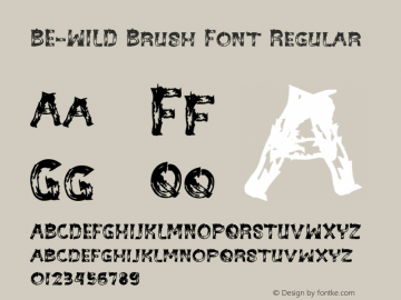 BE-WILD Brush Font Version 1.003;Fontself Maker 3.5.1图片样张