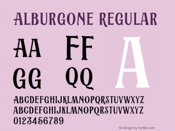 Alburgone Regular Version 1.002;Fontself Maker 3.5.1 Font Sample