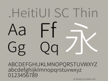 .HeitiUI SC Thin  Font Sample