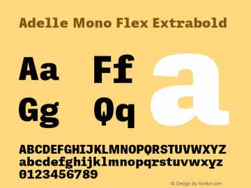 Adelle Mono Flex Extrabold Version 1.001;hotconv 1.0.114;makeotfexe 2.5.65599图片样张