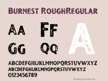 Burnest RoughRegular Version 1.000;hotconv 1.0.109;makeotfexe 2.5.65596 Font Sample