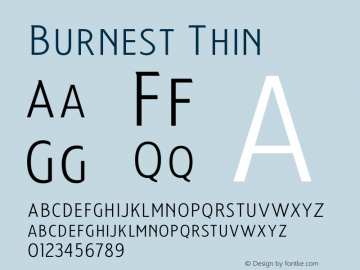 Burnest Thin Version 1.000;hotconv 1.0.109;makeotfexe 2.5.65596 Font Sample