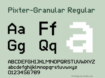 Pixter Granular Version 2.000;com.myfonts.easy.matt-grey.pixter.granular.wfkit2.version.5x86图片样张