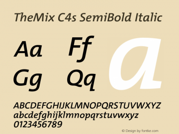 TheMixC4s-SemiBoldItalic Version 2.000图片样张