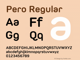 Pero Bold Version 1.00 Font Sample