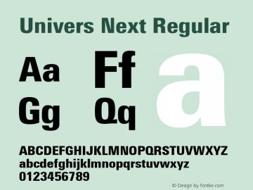 Univers Next Black Condensed Version 1.00 Font Sample