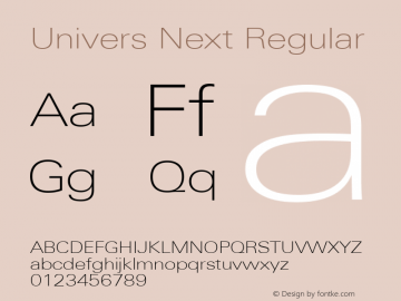 Univers Next Thin Extended Version 1.00 Font Sample